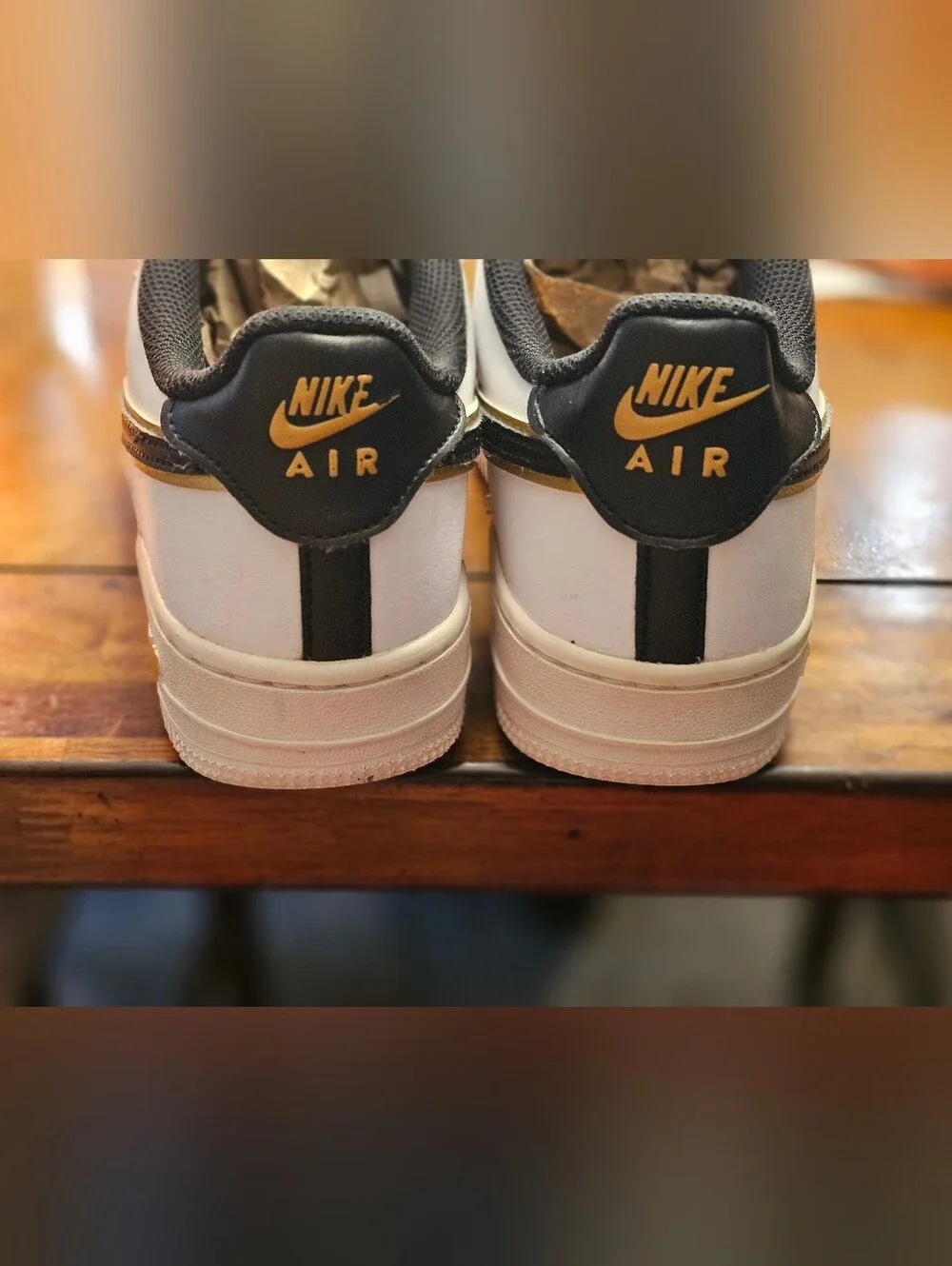 Nike Air Force 1 LV8 TD Low Kids Size 5.5Y Classic White Black Gold